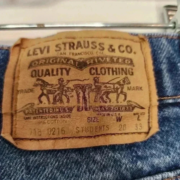 Vintage 80’s Levi's Jeans Orange Tab 718-0216 Student Denim Size 28x33 READ - Picture 3 of 4